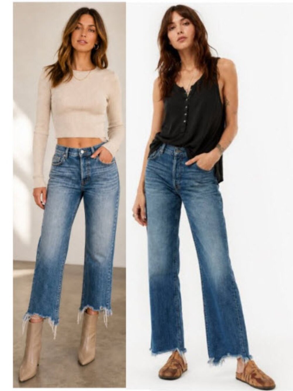 We the Free Maggie High Rise Straight Jeans Raw Hem Vintage Blue Size 30